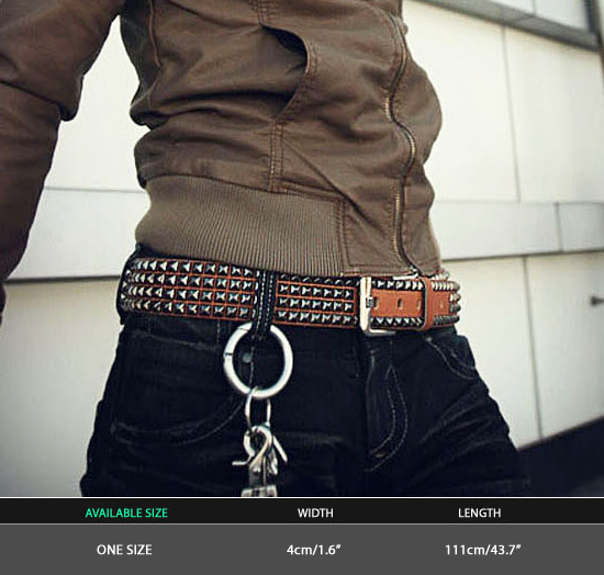 Accessories Belts Streetedge Cowhide Funky Stud BeltBelt 05